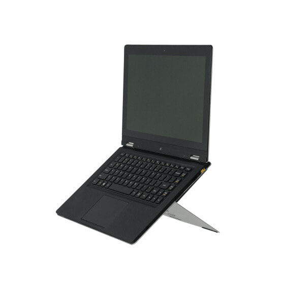 R-Go Riser Attachable Laptop Stand - adjustable - silver - Silver - Aluminium - 25.4 cm (10") - 55.9 cm (22") - 5 kg - 65 - 85 mm