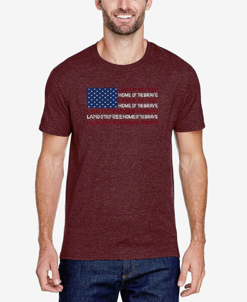 Men's Premium Blend Word Art American Flag T-shirt