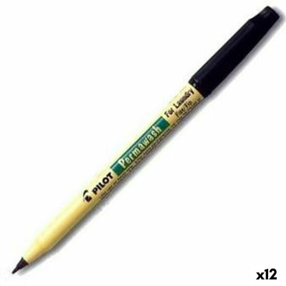 Ручка маркер PILOT Permawash черный (12 штук)