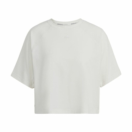 Women’s Short Sleeve T-Shirt Adidas Aeroready Wrap-Back White