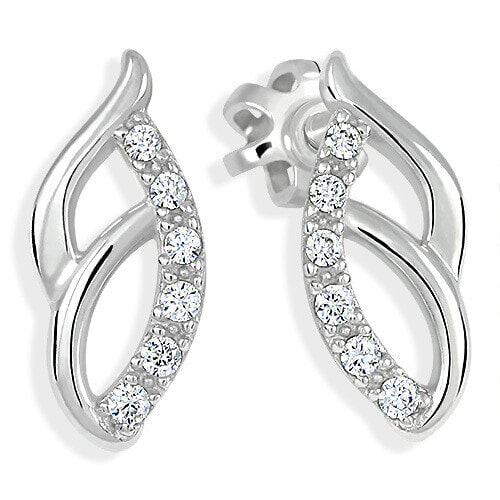 White gold earrings with zircons 239 001 01063 07