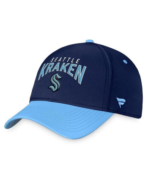 Men's Deep Sea Blue, Light Blue Seattle Kraken Fundamental 2-Tone Flex Hat