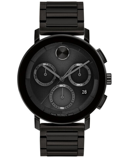 Men's Swiss Chronograph Bold Evolution 2.0 Black Ion Plated Steel Bracelet Watch 42mm