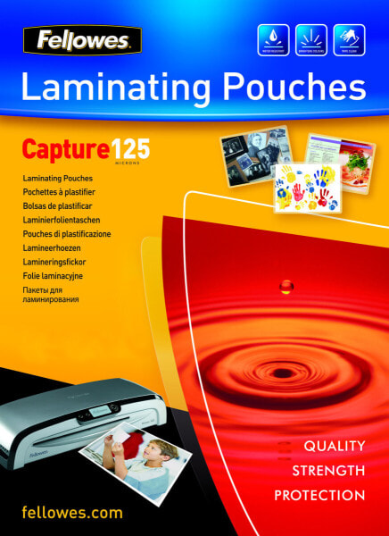 Fellowes Glossy 125 Micron Card Laminating Pouch - 75x105mm - Transparent - Plastic - 80 mm - 1 mm - 112 mm - 100 pc(s)