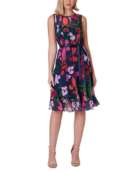 Women's Printed Ruffle-Hem Dress