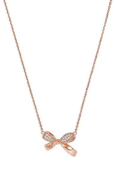 Charming bronze necklace with a bow EG3543221