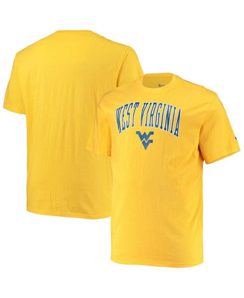 Men's Gold West Virginia Mountaineers Big and Tall Arch Over Wordmark T-shirt
