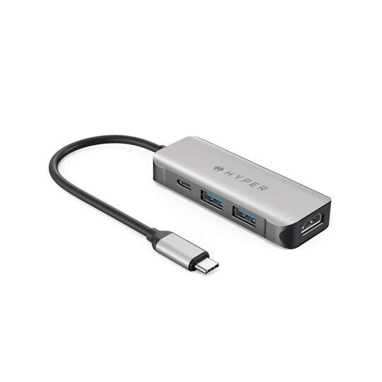 Targus HYPER HD41-GL - USB 2.0 Type-C - Black - Grey - HDMI - USB 2.0 - USB Type-C - USB - 85 mm - 34 mm