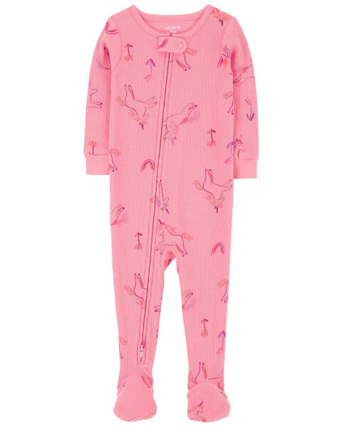 Toddler 1-Piece Unicorn Thermal Footie Pajamas 2T