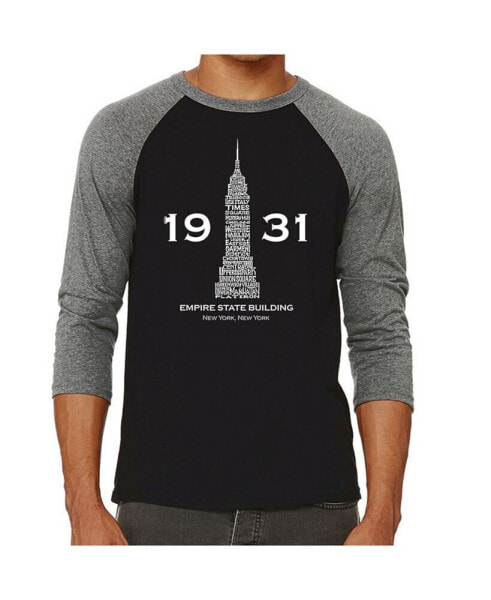 Empire State Building Men's Raglan Word Art T-shirt