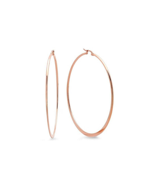 18K Rose Gold Plated Stainless Steel Hoop Earrings