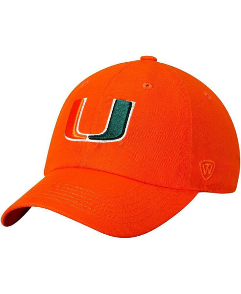 Men's Orange Miami Hurricanes Primary Logo Staple Adjustable Hat