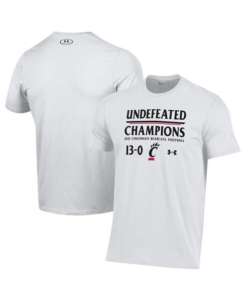 Men's White Cincinnati Bearcats 2021 AAC Football Conference Champions Undefeated T-shirt