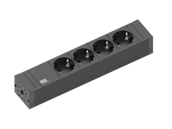 Bachmann 420.0017 - 2 m - 4 AC outlet(s) - Indoor - Black - 268 mm - 52 mm
