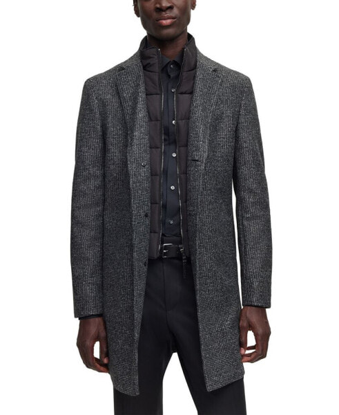 Men's Slim-Fit Patterned Coat