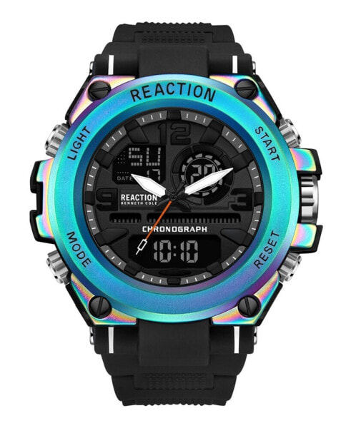 Часы и аксессуары Kenneth Cole Reaction мужские аналогово-цифровые черные пластиковые часы 49 мм