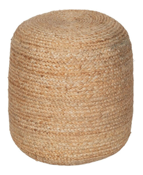 18" Braided Jute Lillian Boho Chic Ottoman