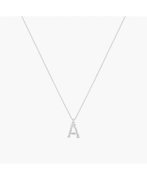 Textured Initial Letter Necklace