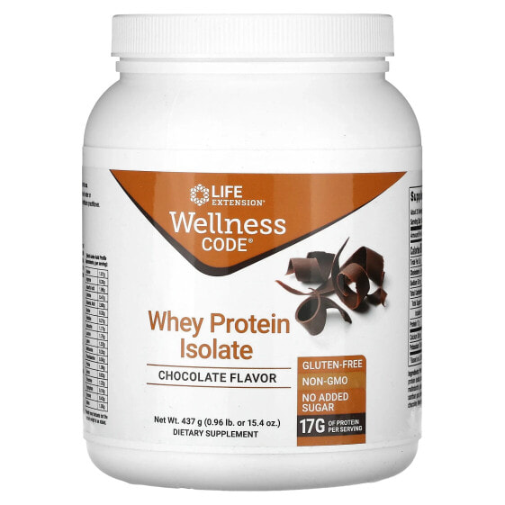 Wellness Code, Whey Protein Isolate, Chocolate, 0.96 lb (437 g)