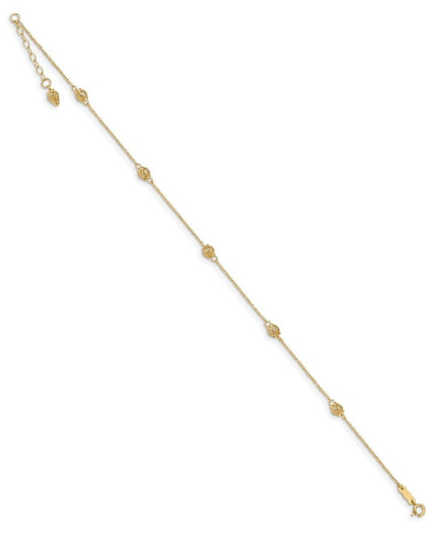 Bead Anklet in 14k Yellow Gold