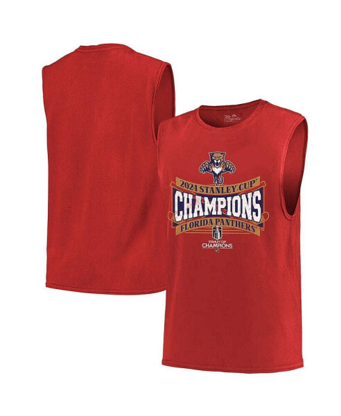 Men's Red Florida Panthers 2024 Stanley Cup Champions Softhand Muscle Tank Top