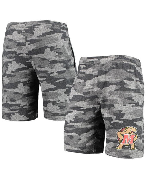 Men's Charcoal, Gray Maryland Terrapins Camo Backup Terry Jam Lounge Shorts