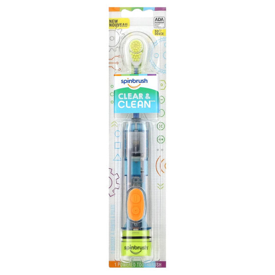 Электрическая зубная щетка SPINBRUSH Clear & Clean, для детей 3+ лет, мягкая, 1 шт