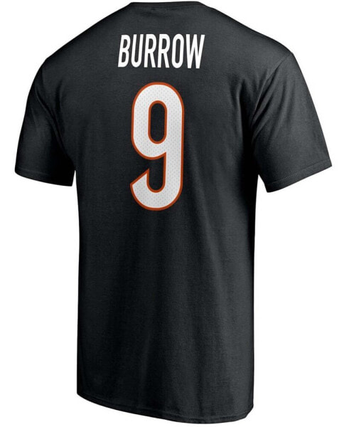 Men's Joe Burrow Black Cincinnati Bengals Player Icon Name and Number T-shirt