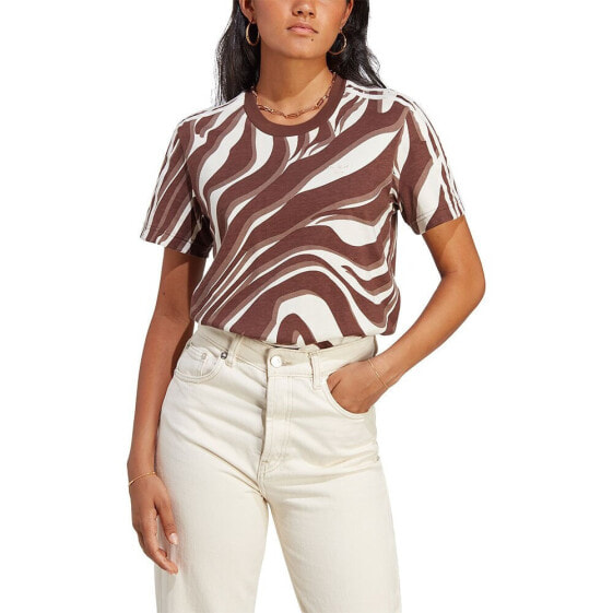 ADIDAS ORIGINALS Abstract Allover Animal Print short sleeve T-shirt