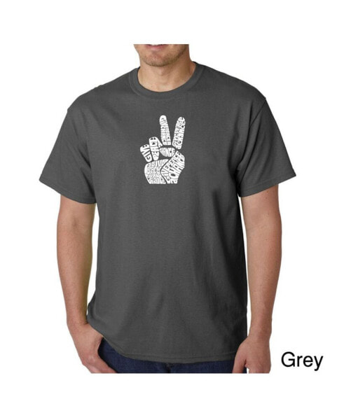 Men's Word Art T-Shirt - Peace Fingers