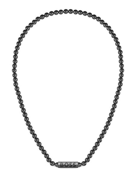 Black steel necklace with Sphere beads 1580657