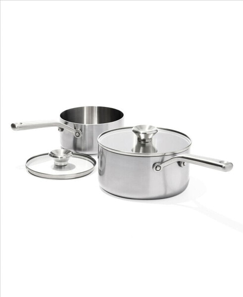 Mira Tri-Ply Stainless Steel 4 Piece Saucepan Set