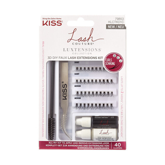 Lash Couture LuXtension Cluster Kit Набор: Накладные пучковые ресницы + Клей + Щеточка + Пинцет для ресниц