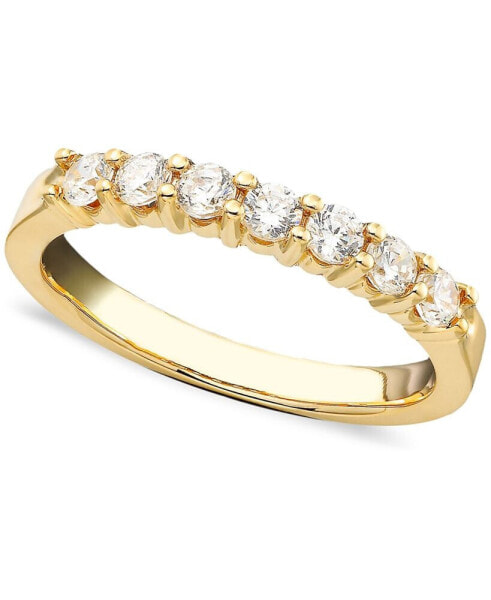 Seven Diamond Band Ring in 14k Yellow or White Gold (1/2 ct. t.w.)