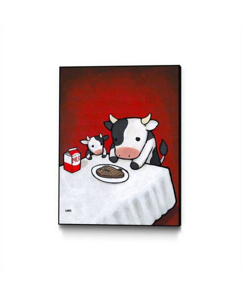 Luke Chueh Revenge Is A Dish Cow Art Block Framed 30" x 40"