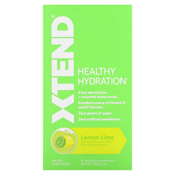 Healthy Hydration, Lemon Lime, 15 Stick Packs, 8.6 g (0.3 oz) Each