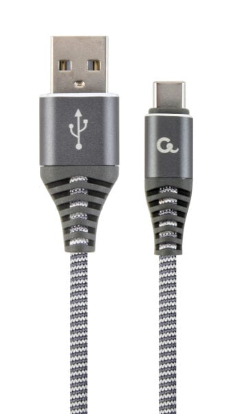 Gembird CC-USB2B-AMCM-2M-WB2 - 2 m - USB A - USB C - USB 2.0 - 480 Mbit/s - Grey - White