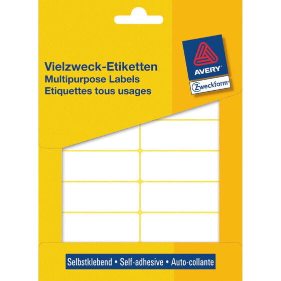 Avery Zweckform Avery Manual Labels - White - 62 x 19 mm - White - Rounded rectangle - 62 x 19 mm - Universal - Paper - 392 pc(s)