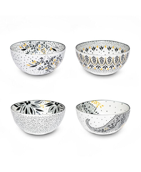 Sara Miller Artisanne Noir Rice Bowls, Set of 4