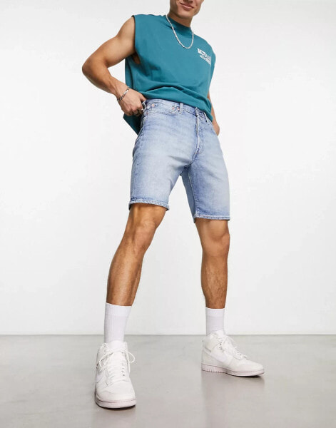 Levi's 501 Original denim shorts in light blue