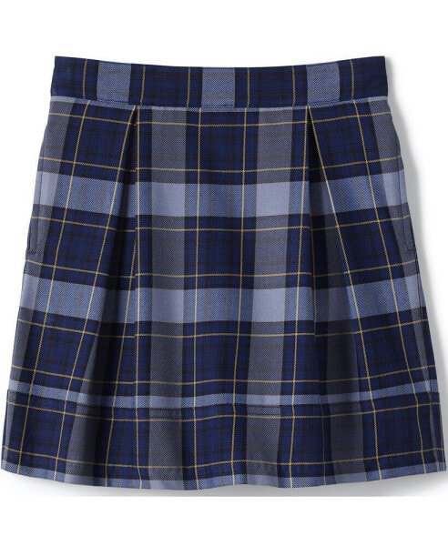 Little Girls School Uniform Plaid Pleated Skort Top of Knee