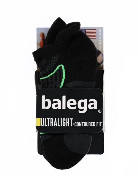 Balega 280707 Ultralight No Show Athletic Running Men Women, Black/Lime, Small