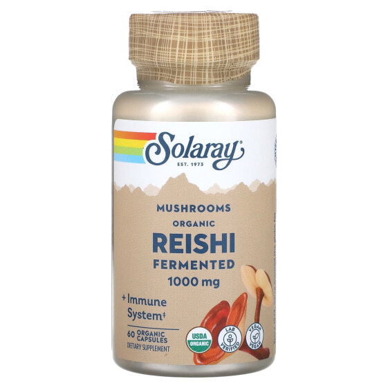 Травы и натуральные средства SOLARAY Гриб Рейши 1,000 мг, 60 капсул (500 мг на капсулу)
