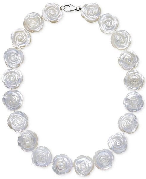 Macy's mother of Pearl Flower Collar Necklace in Sterling Silver (20mm)
