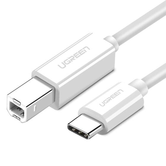Кабель USB-C - USB-B 2.0 UGreen US241 1.5 м белый