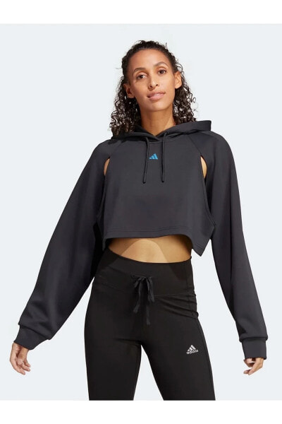 Спортивная толстовка Adidas Hııt Aeroready Crop Training Kapüşonlu Sweatshirt