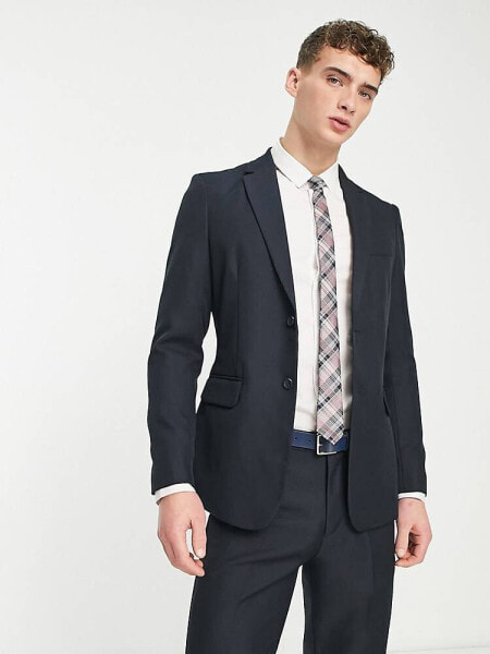 Only & Sons slim fit suit jacket in dark navy