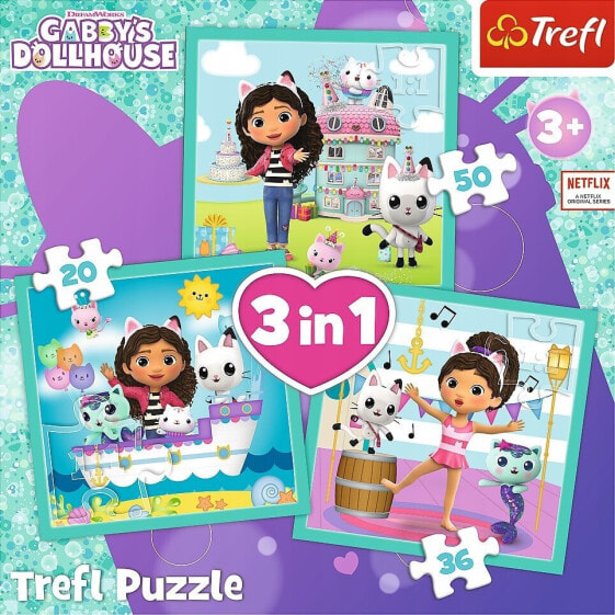 Trefl Puzzle 3w1 Aktywności Gabby Koci Domek Gabi (Gabbys Dollhouse)