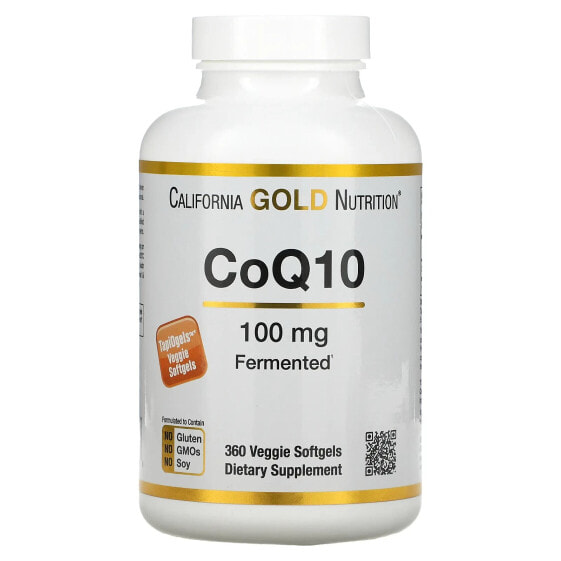 California Gold Nutrition, коэнзим Q10, 100 мг, 360 растительных капсул