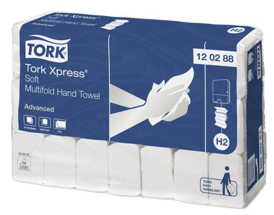 TORK Papierhandtücher weiß Advanced 2-lagig 21.2x34cm Karton 2856 Stück